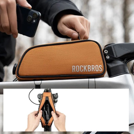 Rockbros 30120045004 ROAD TO SKY bicycle bag for the top frame tube, waterproof, 0.7L - orange