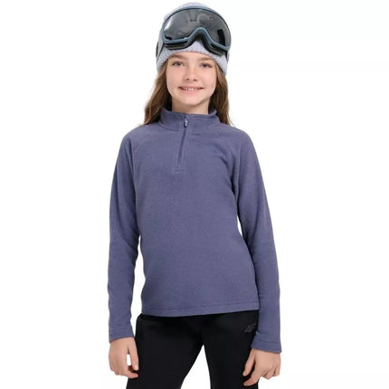 Fleece sweatshirt for girls 4F F060 navy blue 4FJWAW25UFLEF060 31S
