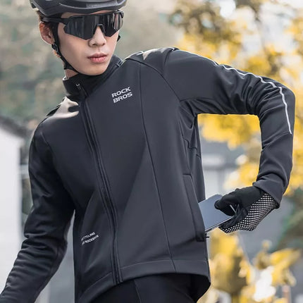 Rockbros Rudens/Žiemos ilgomis rankovėmis dviratininko striukė XL - Juoda