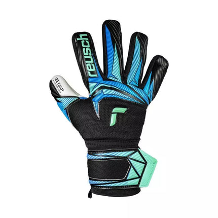 Reusch Attrakt RE:Grip NC Junior goalkeeper gloves black and blue 5672535 7272