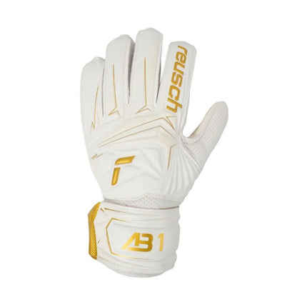 Reusch Attrakt AB1 Solid Junior vartininko pirštinės, baltos spalvos, 5672003 1130