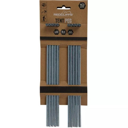 23 cm metaliniai palapinės kuoliukai, 10 vnt. komplektas, REDCLIFFS