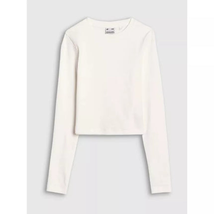 Longsleeve slim crop top plain girls 4F 4FJWSS25TLONF430-11S