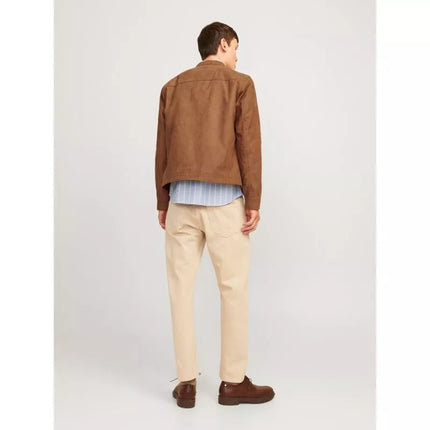 Jack&Jones JJEDYLAN CLEAN JACKET NOOS 12261197 Konjako spalvos sintetinio zomšo striukė