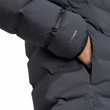 Men's adidas Helionic Climawarm Stretch Hooded Down Jacket Black JN2114