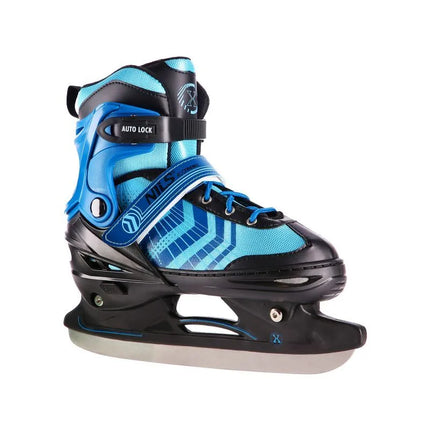 NH18192A 4in1 BLACK-BLUE SIZE L(39-43) ROLLER SKATES WITH HOCKEY SLEEVE NILS EXTREME