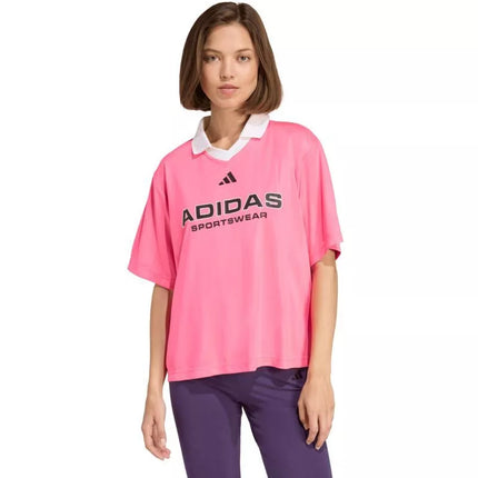Adidas Tiro Q4 moteriški marškinėliai rožiniai JN2747