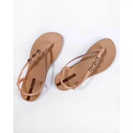 Ipanema Sandal Class moteriškos šlepetės-sandalai smėlio spalvos su auksine detalėmis