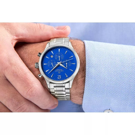 Vyriškas laikrodis Giewont Chronograph Safyras Sidabrinis Mėlynas GW6310-B3