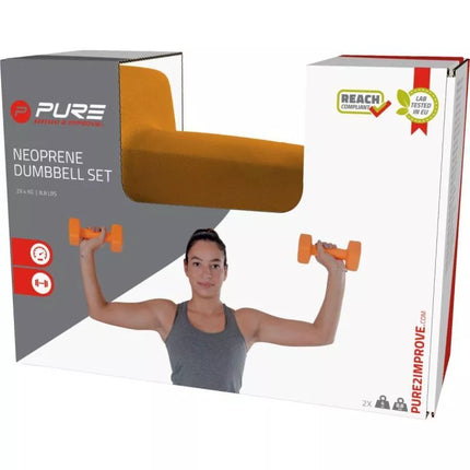 NEOPRENE Dumbbell 4KG PURE 2 IMPROVE 1 PC.