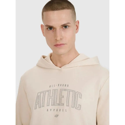 Men's sweatshirt with hood, open, 4F 4FRSS25TSWSM2201-12S