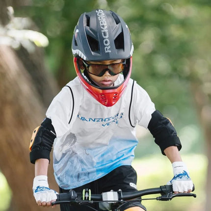 Rockbros TT-32006 Shark Children's Bike Helmet with Detachable Jaw Size S (48-52) - Black