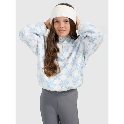 Šiltas "oversize" "fleece" su spauda mergaitėms 4F 4FJRAW25TFLEF440-90A