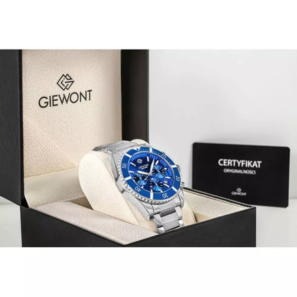 Men's Watch Giewont Chronograph Sapphire Silver Blue GW3970-B3