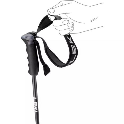 LEKI Neolite AIRFOIL slidžių lazdelės 135 cm Antracito Aliuminio