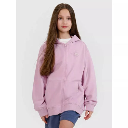 Girls' sweatshirt with a hood, 4F 4FJWSS25TSWSF1482-52S