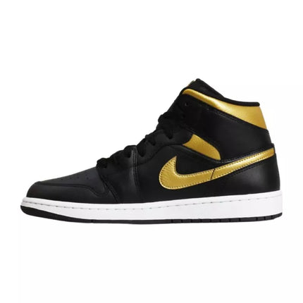 Air Jordan 1 Mid (GS) Krepšinio bateliai Juoda/Metalinė aukso – DQ8426-071