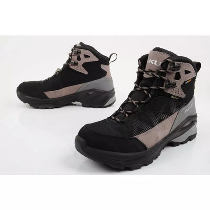 Moteriški trekingo sportiniai batai Adapta Gore-tex odiniai juodi/rožiniai Aku