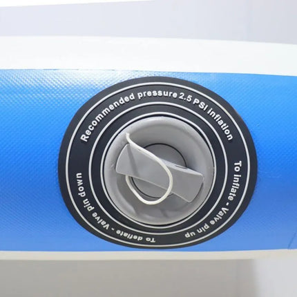 PRIPUČIAMAS GIMNASTIKOS ČIUŽINYS, AKROBATIKOS TAKELIS 300X100X15CM SU ELEKTRINE POMPA, MĖLYNAS