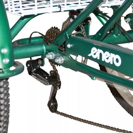 3 RATŲ SULANKSTOMAS DVIRATIS 24 ŽALIAI SHIMANO 7 PAVARŲ