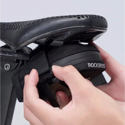 Rockbros Mini Saddle Bag with CO2 Cartridge Holder - Black/Green