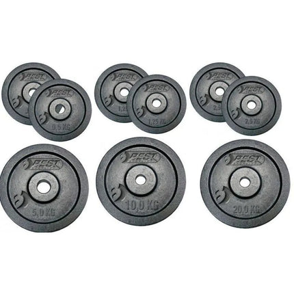 BLACK CAST IRON WEIGHT 10 KG BEST SPORTING diameter 30mm