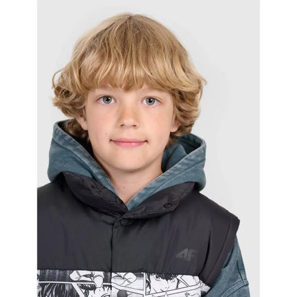 Boy's down vest with synthetic filling 4F 4FJRAW25TVJAM321-10A