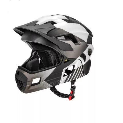 Rockbros Vaikų šalmas su skydeliu, 48-54cm, juodas