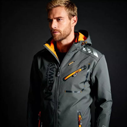 Geographical Norway Softshell striukė Royaute DB 068 M WY8027H/GN/Tamsiai pilka / Oranžinė