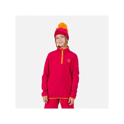 Rossignol Jr Strawpile Fleece pusiau užsegamas bliuzonas Raudonas