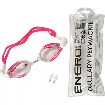 ENERO PINK SWIMMING GOGGLES WITH PLUGS