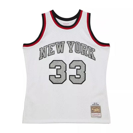 Mitchell & Ness NBA Kreidinio Cemento Swingman Džersis Knicks 1991 Patrick Ewing M TFSM5934-NYK91PEWWHIT