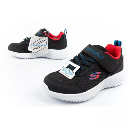 Skechers Bounder vaikiški sportiniai batukai su lipukais, lengvi, madingi, juodi