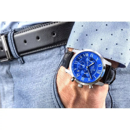 Giewont Chronograph Safyrinis Sidabrinis Mėlynas Vyriškas Laikrodis GW6260-A4