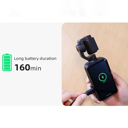 Ordro Pocket M5 3-Axis Gimbal Camera, 5K, for Vlogging and YouTube – Black