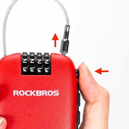 Rockbros 32420981001 dviračio spyna su ištraukiamu troseliu - raudona