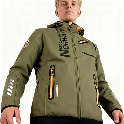 Geographical Norway Royaute DB 068 M WY1996H/GN-Kaki / Orange Softshell striukė
