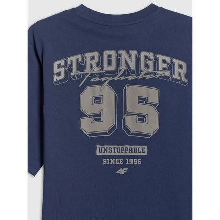 Boy's loose T-shirt with print 4F 4FJRSS26TTSHM3465-31S