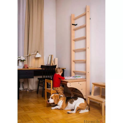 WOODEN PULL-UP LADDER WITH DESK BENCHK 112