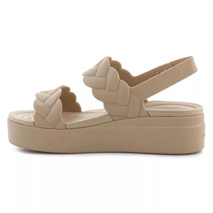 "Crocs Brooklyn Woven Low Wedge W" 209977-212 sandalai