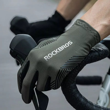 Rockbros cycling gloves spring/summer/autumn, full, size: XL - green