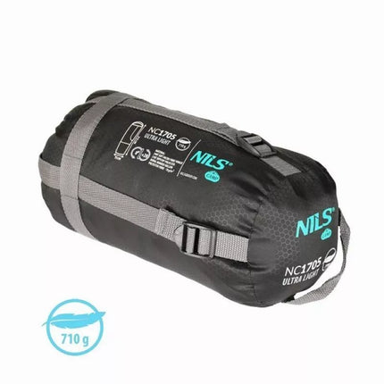 NILS CAMP NC1705 Itin lengvas miegmaišis, juodas ir mėtinės spalvos