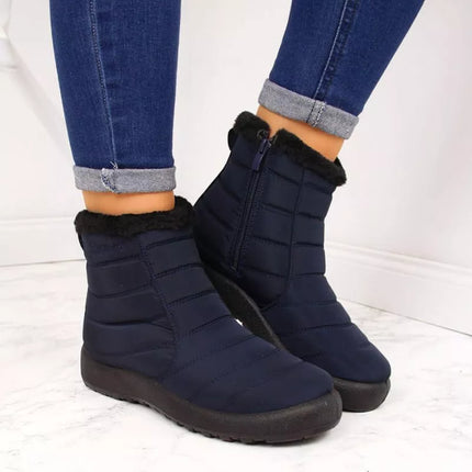 NAUJIENOS EVE181B vandeniui atsparūs užtrauktuko užsegimo sniego batai, tamsiai mėlynos spalvos