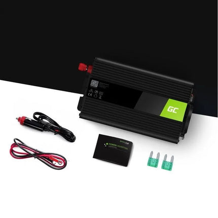 Inverteris GREEN CELL INV04DE 24V–230V 500W/1000W, modifikuota sinusoidė