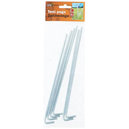 TENT PEGS 23 CM SET OF 6 METAL CAMP ACTIVE
