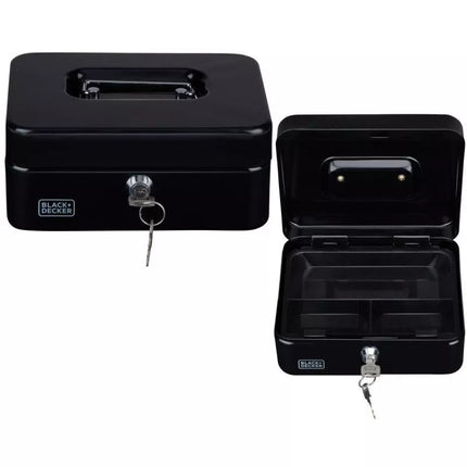 Metalinė dėtuvė pinigams ir dokumentams 20x8,5x16 cm juoda + DECKER