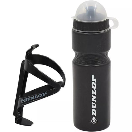 DUNLOP 750ML BICYCLE BOTTLE WITH CAGE BLACK
