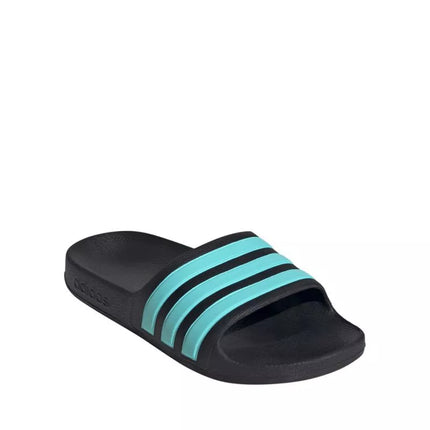 Adidas Adilette Aqua Slides vaikiškos šlepetės juodos ir mėlynos JS2497