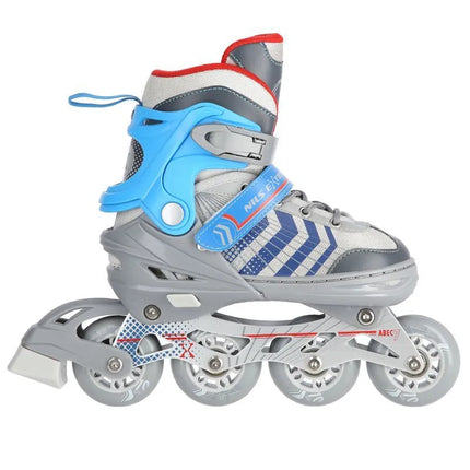 NH18192 4in1 GREY-BLUE SIZE M(34-38) ROLLER SKATES WITH HOCKEY SLEEVE NILS EXTREME
