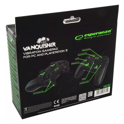 Esperanza Vanquisher EGG110K Valdiklis (PC, PS3; juodas, žalias)